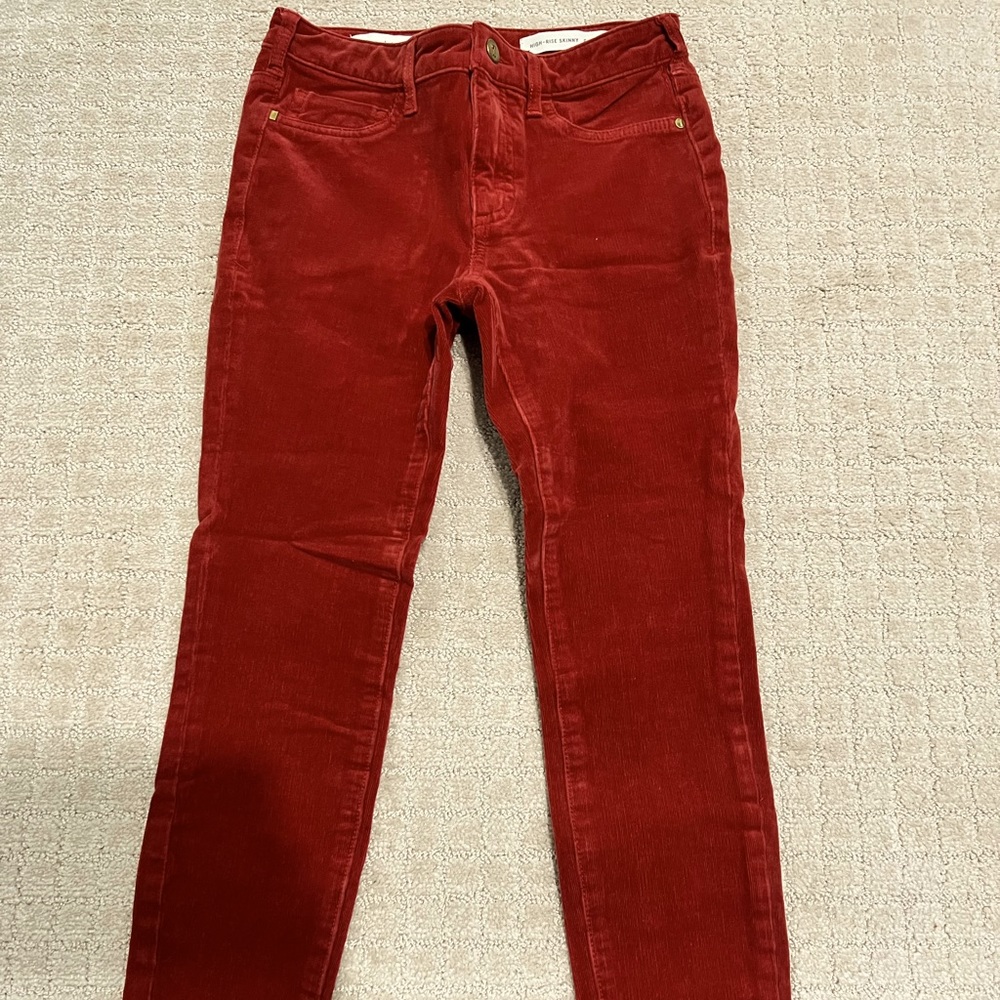 Pilcro high rise skinny corduroy pants